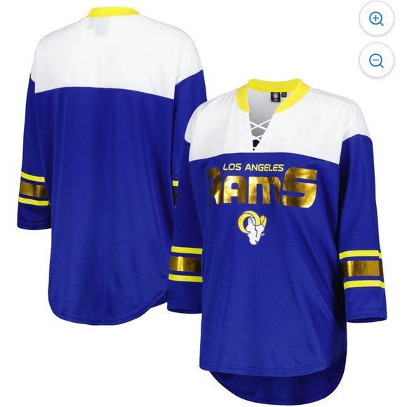 Nfl Apparel Tops - Los Angeles Rams Blue and White Jersey